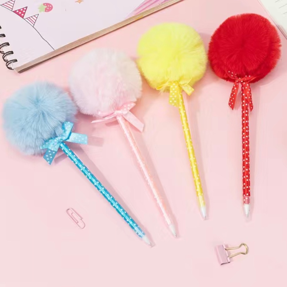 🍒🍒 2 Fur Ball Ballpoint Pens
